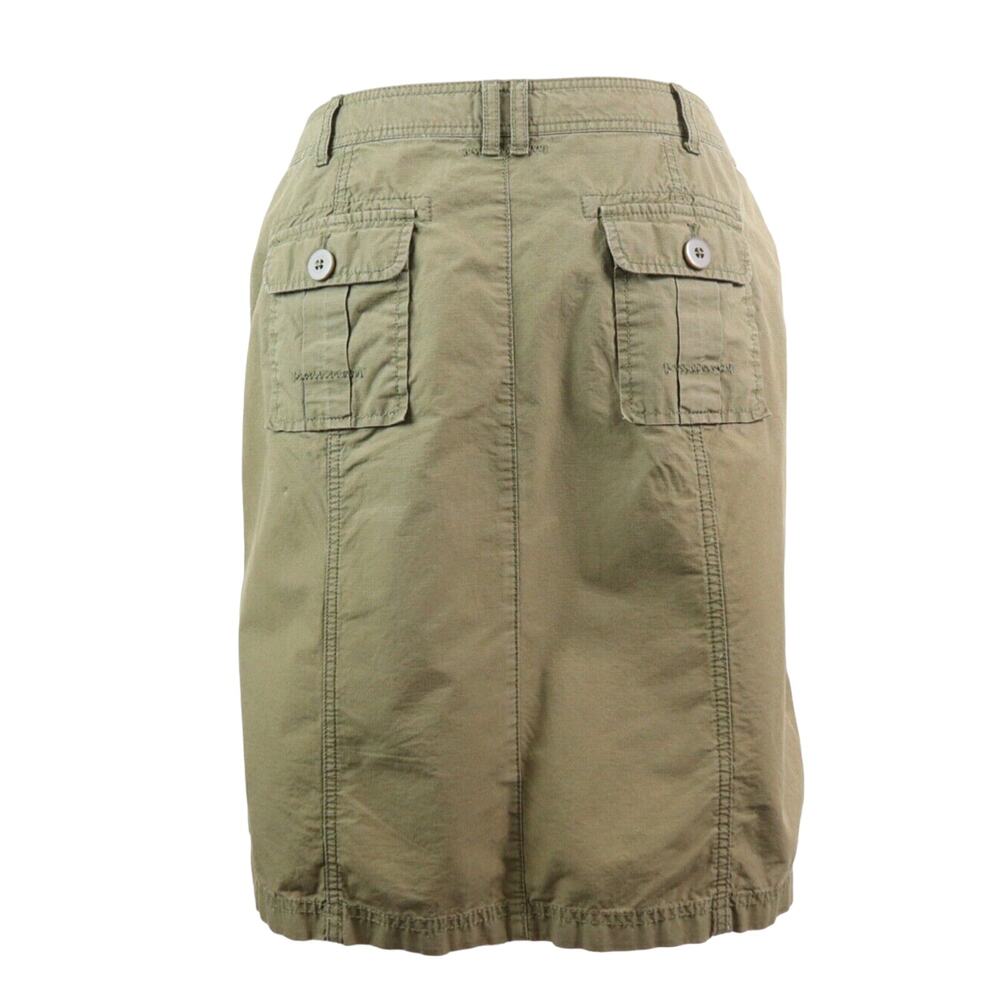 J Jill Size 14 Utility Pencil Skirt Cotton Cargo Pocket Khaki Green - Picture 4 of 9